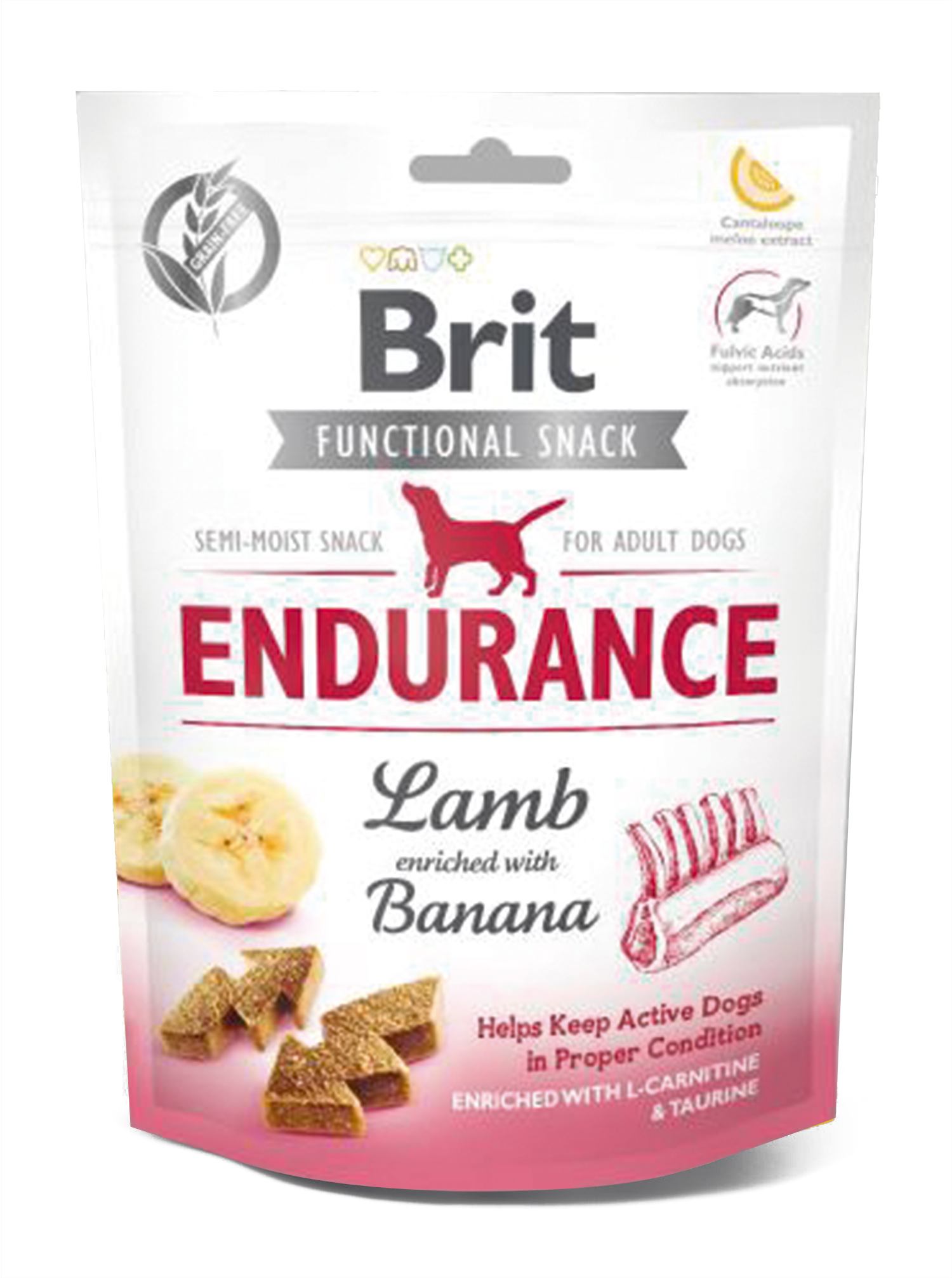 Беззернові ласощі для собак Brit Care Endurance, ягнятина з бананом, 150 г - фото 1