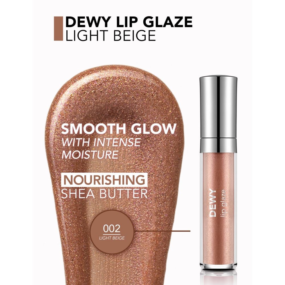 Блиск для губ Flormar Dewy Lip Glaze відтінок 02 (Light Beige) 4.5 мл (8000019545542) - фото 4