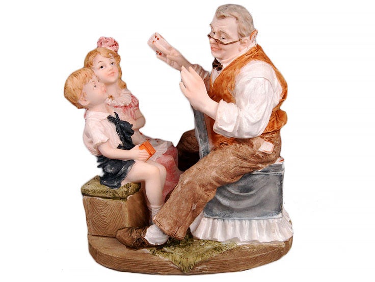 Фото - Статуэтка / подсвечник Lefard Декоративна фігурка  Дід з онуками, 19 см, коричневий  (390-200)
