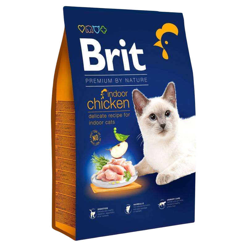 Сухий корм для котів, що мешкають у приміщенні Brit Premium by Nature Cat Indoo, 800 г (з куркою) - фото 1