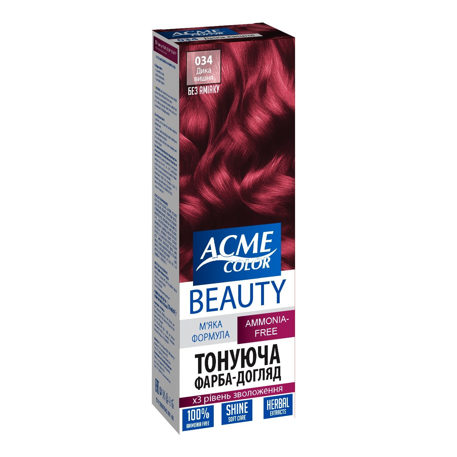 Гель-краска для волос Acme-color Beauty, оттенок 034 (Дикая вишня), 69 г - фото 1