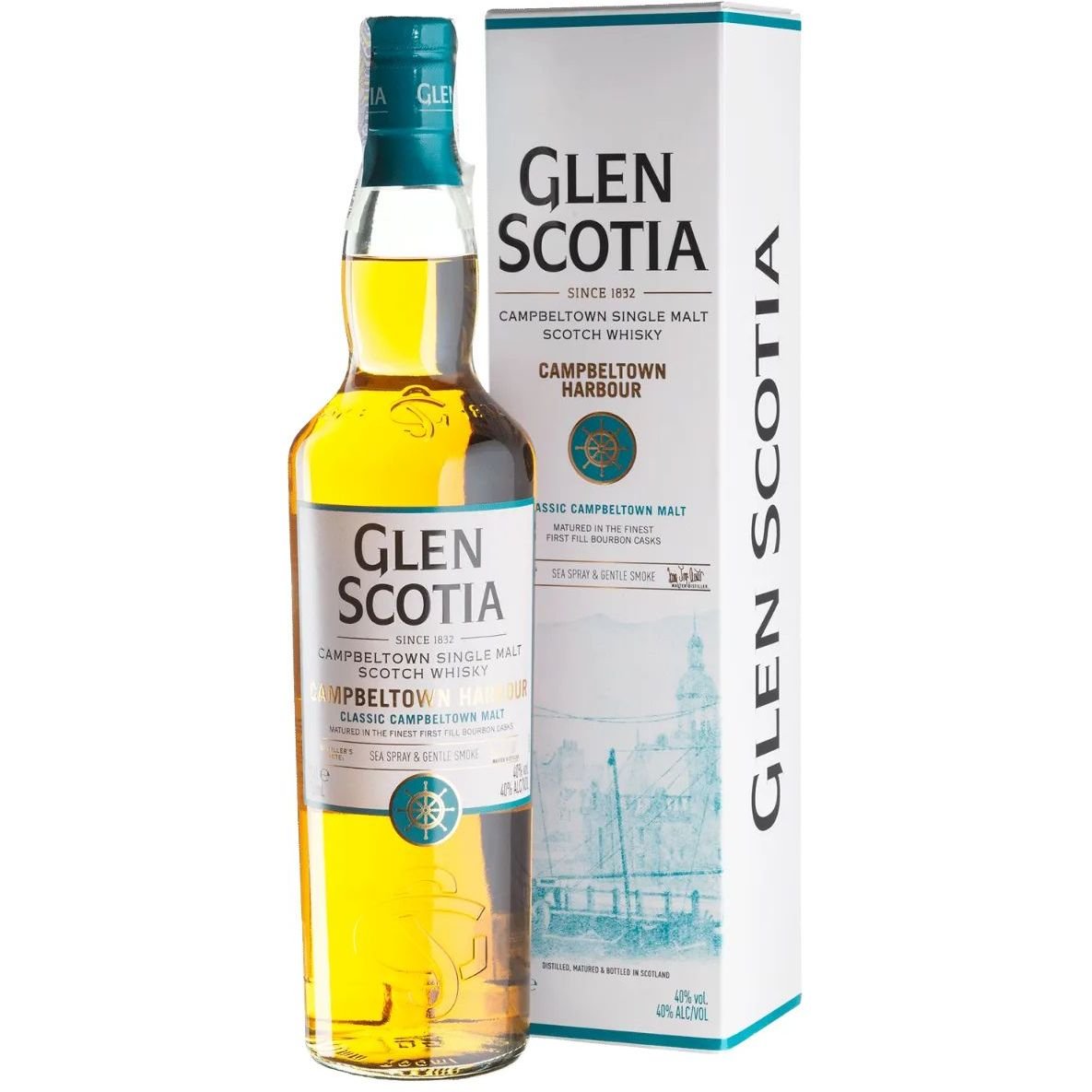 Виски Glen Scotia Campbeltown Harbour Single Malt Scotch Whisky 40% 0.7 л, в подарочной упаковке - фото 1