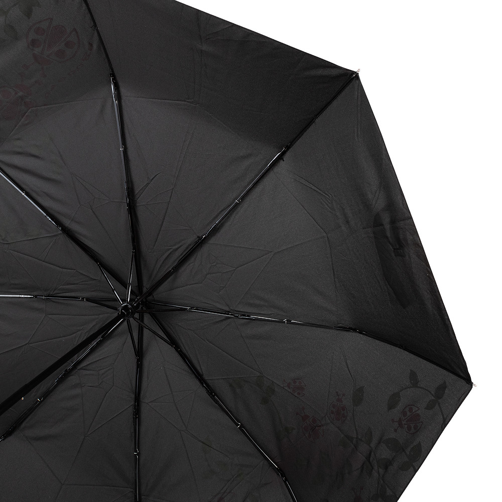 Жіноча складана парасолька механічна H.DUE.O 96 см чорна - фото 3