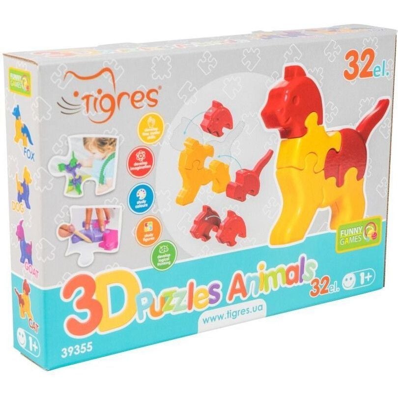 Фото - Пазлы и мозаики Tigres 3D пазли  Тварини 32 елементи  (39355)