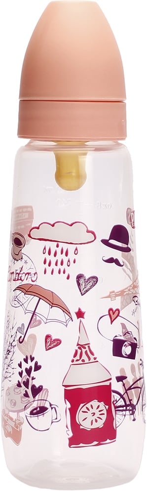 Бутылочка для кормления Lindo, 250 мл, розовый (Pk 054/L роз) - фото 1