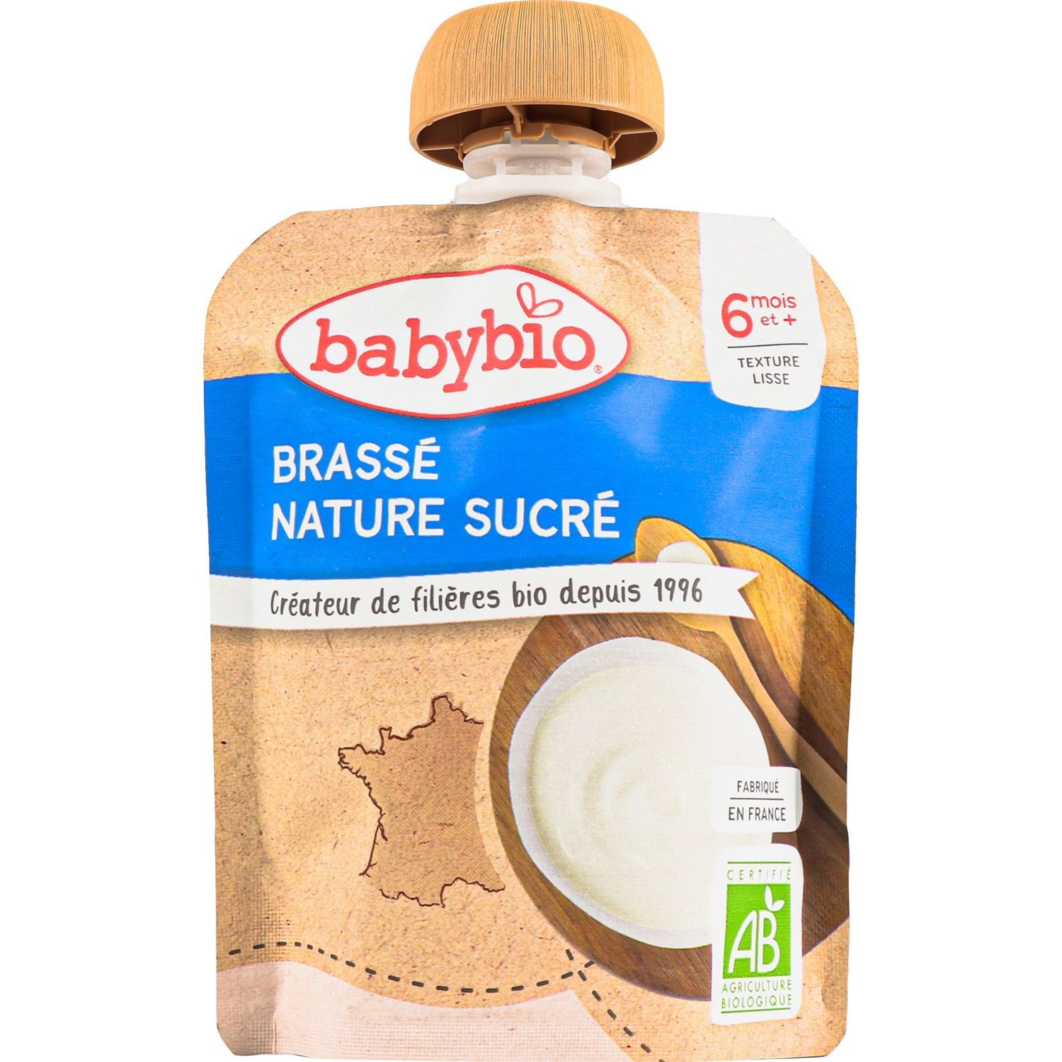 Органічний пудинг Babybio з ферментованого молока без цукру 85 г - фото 1