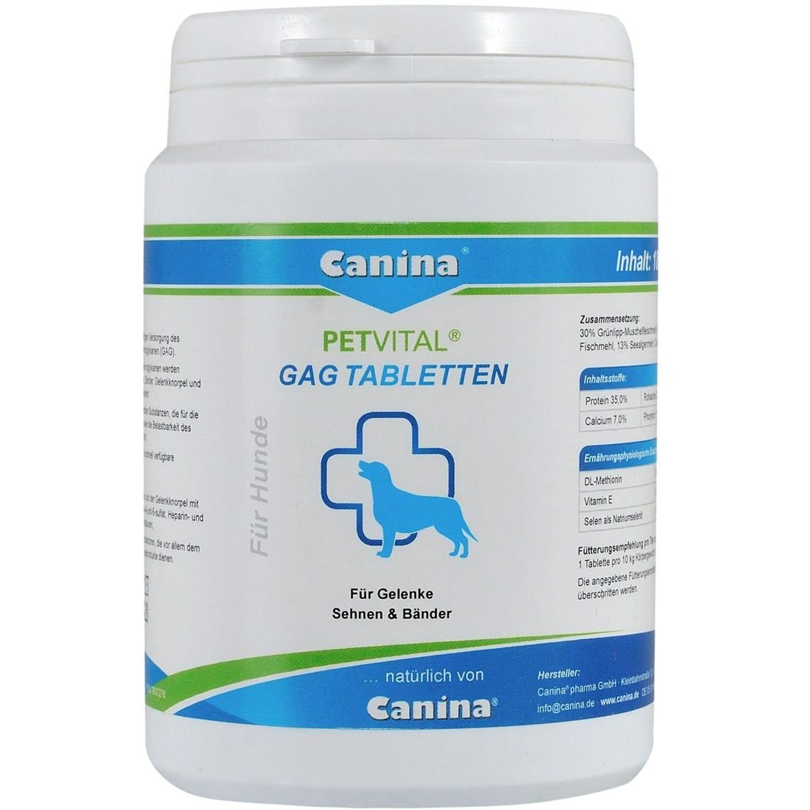 Фото - Ліки й вітаміни Canina Вітаміни  Petvital GAG для собак, для суглобів та тканин, 180 таблет 