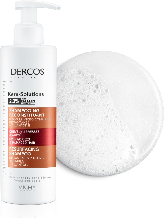 Шампунь Vichy Dercos Kera-Solutions Resurfacing для реконструкции поверхности поврежденных и ослабленных волос 250 мл - фото 2