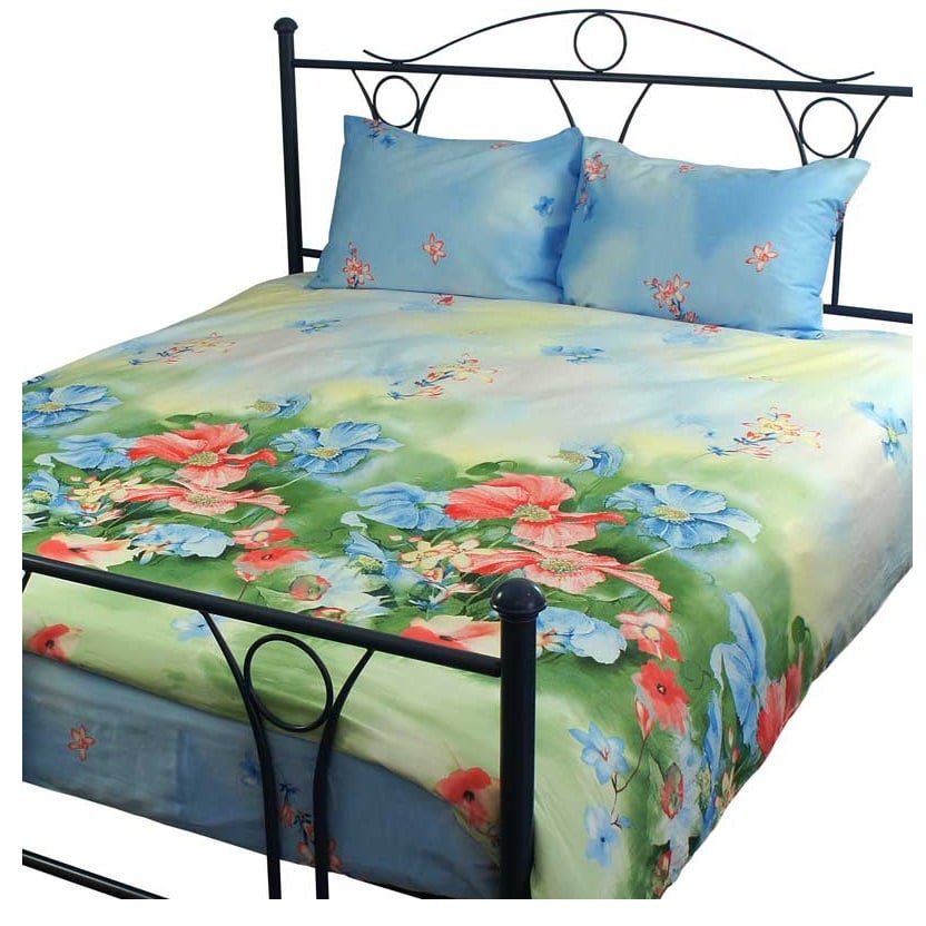 Комплект постельного белья Руно Summer flowers, двуспальный, сатин набивной, голубой (655.137Summer flowers) - фото 1