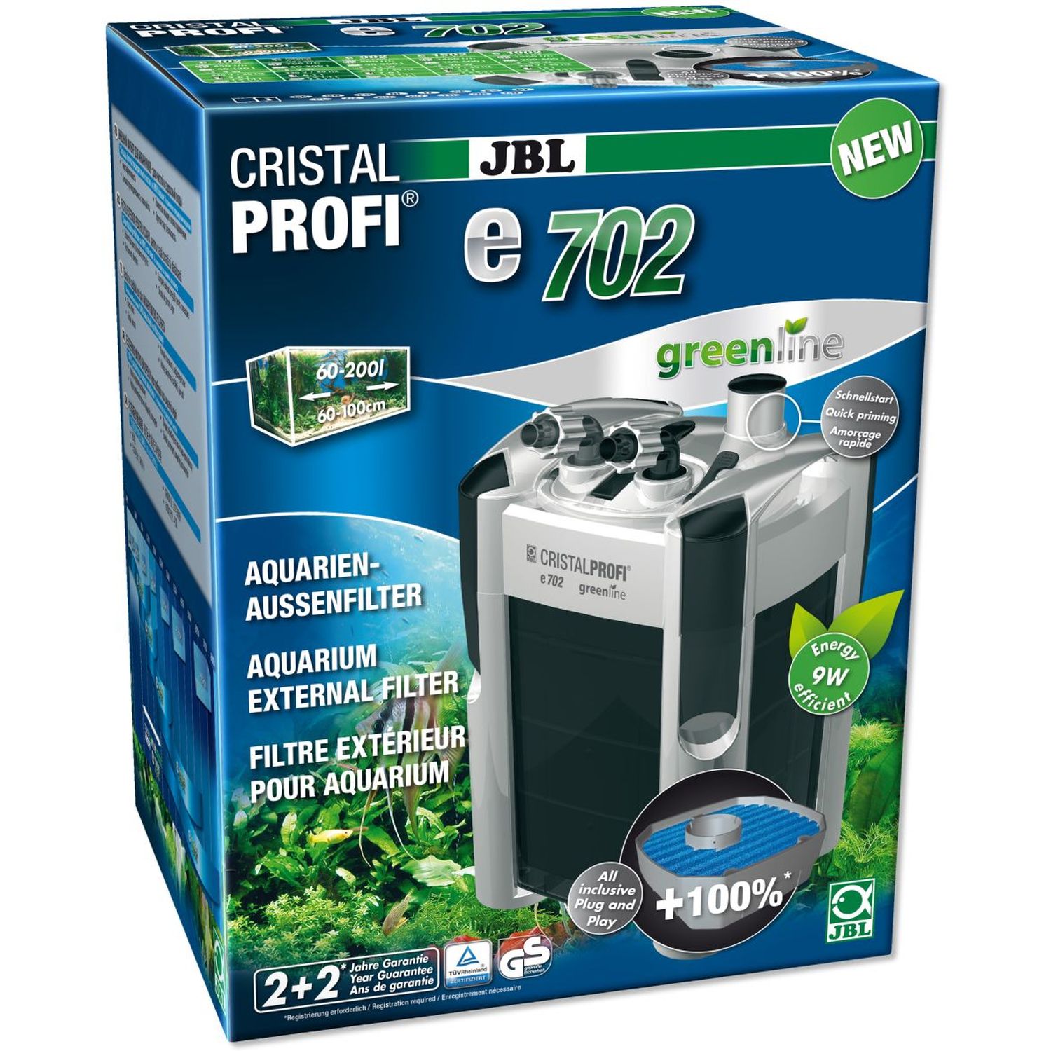 Внешний фильтр JBL CristalProfi e702 greenline 58 820 для аквариума до 200 л - фото 1