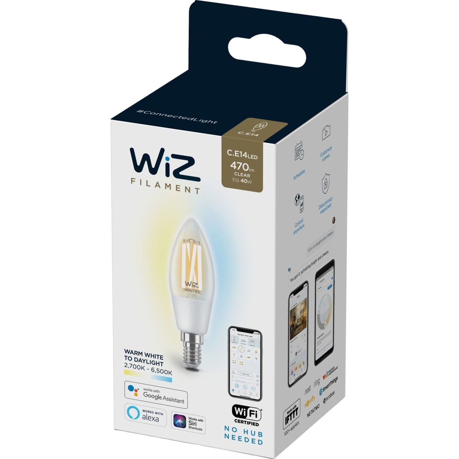 Лампа WiZ LED E14 Wi-Fi умная 4.9 Вт 2700-5000 K 470 ЛМ (929003017601) - фото 3