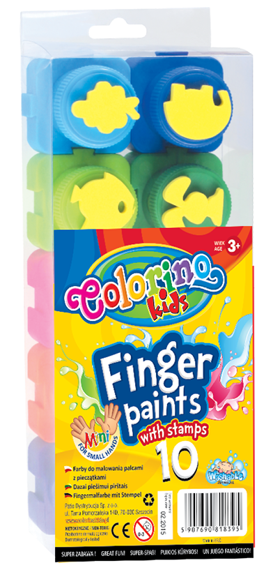 Фарби пальчикові Colorino, з пазлами і штампами, 10 кольорів (18395PTR / 1) - фото 1