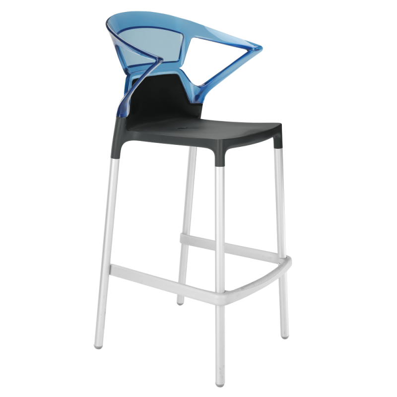 Барное кресло Papatya Ego-K, черный с синим (4820123440196) - фото 1