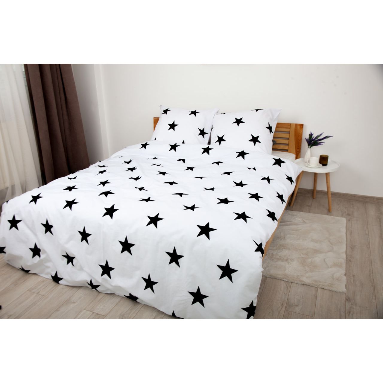 Комплект постільної білизни ТЕП Happy Sleep Duo Morning Star євро білий з чорним (2-04009_26586) - фото 1
