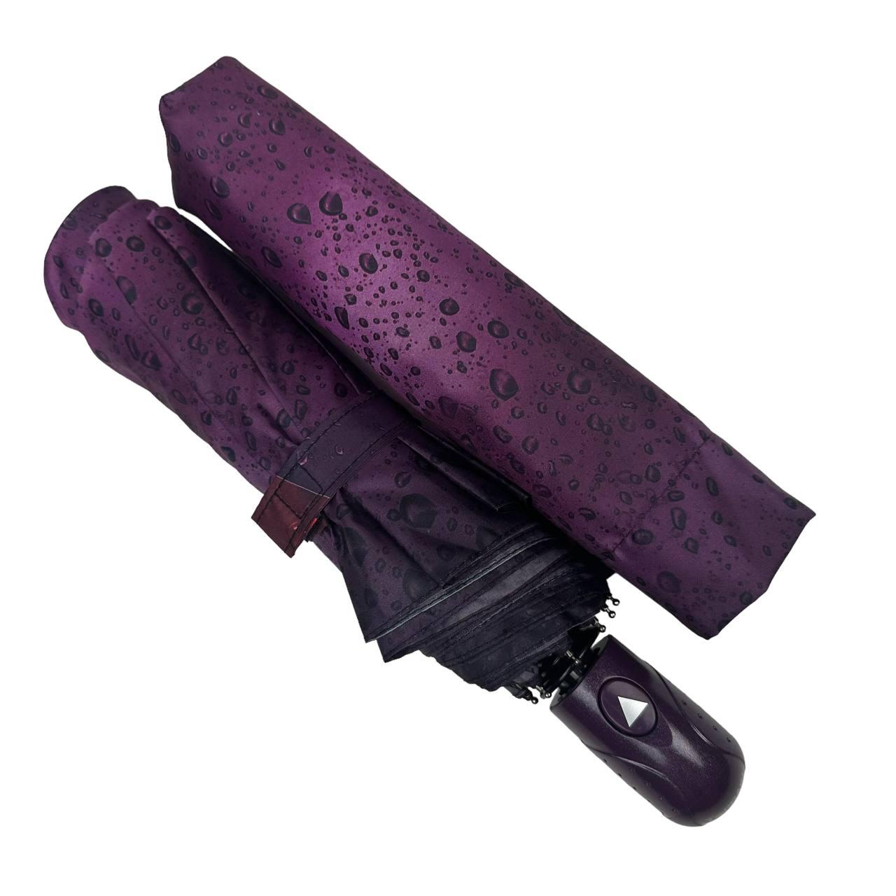 Жіноча складана парасолька напівавтомат Toprain 98 см фіолетова - фото 2