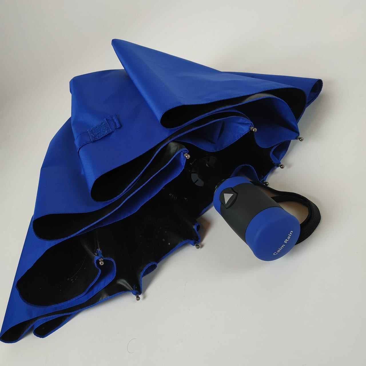 Жіноча складана парасолька напівавтомат Max 100 см синя - фото 6