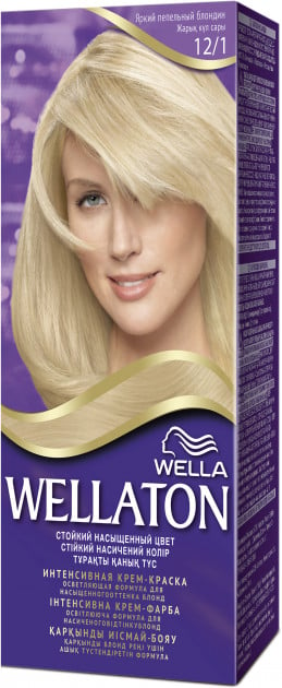 Стойкая крем-краска для волос Wellaton, оттенок 12/1 (яркий пепельный блондин), 110 мл - фото 1