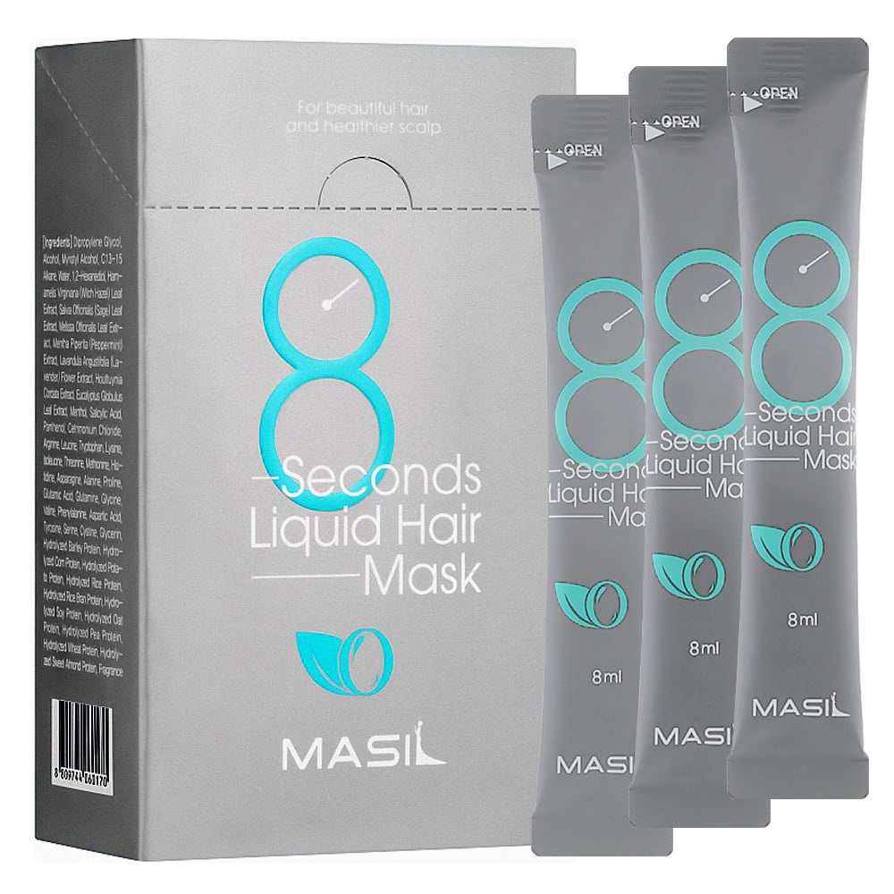 Маска для волос Masil Объем 8 Seconds Liquid Hair Mask Stick Pouch Blue, 8 мл - фото 1