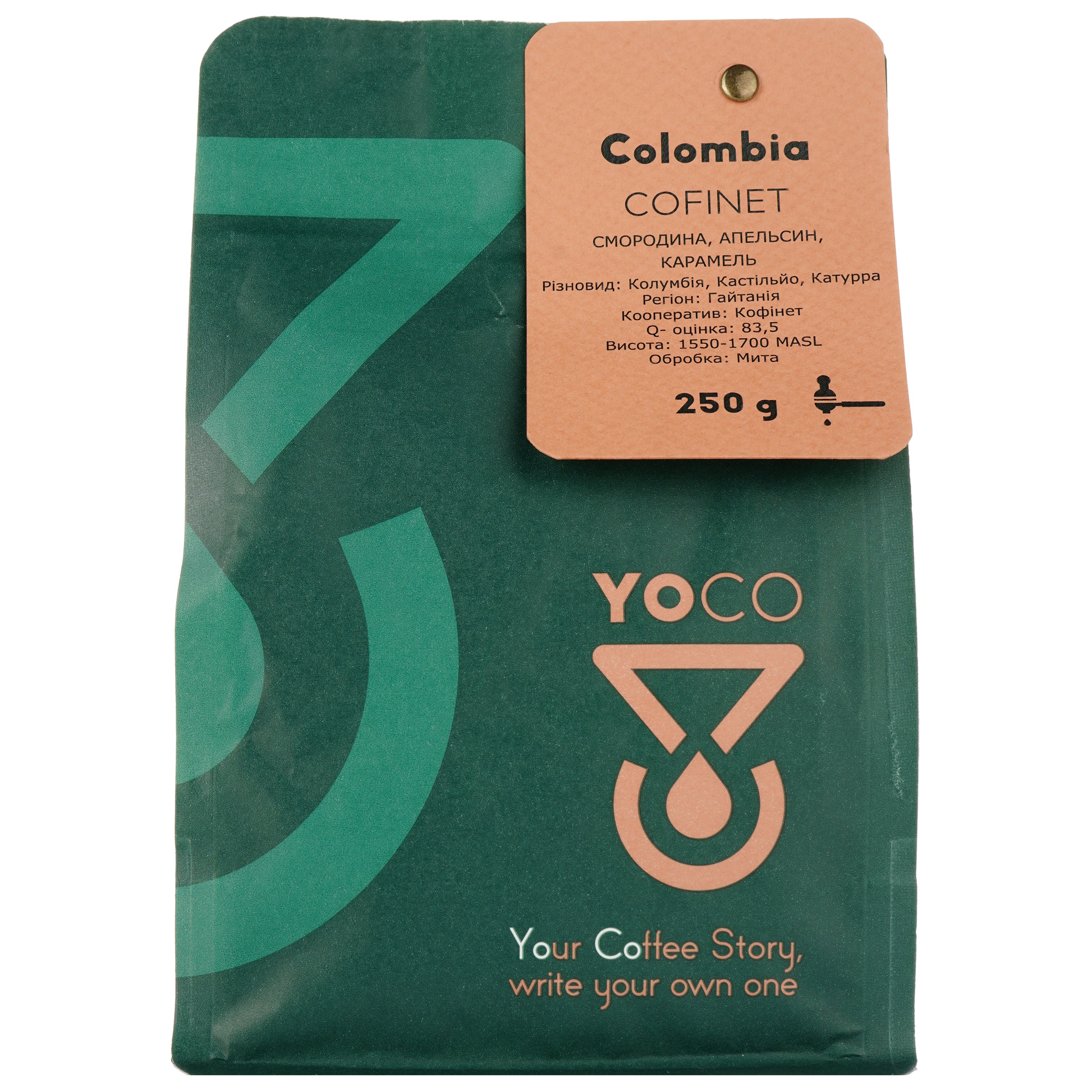 Кофе в зернах YoCo Colombia Cofinet Gaitania Эспрессо 250 г - фото 2