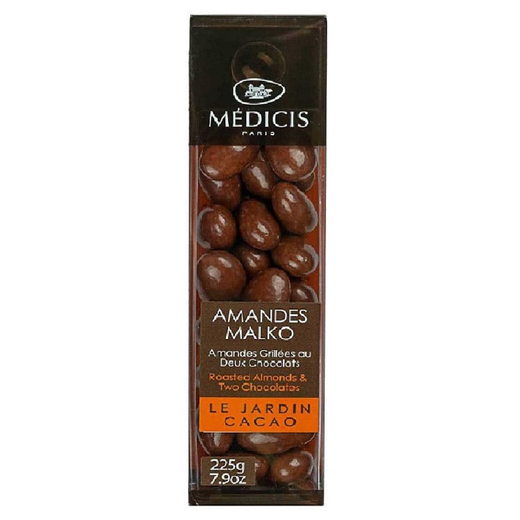 Мигдаль Medicis смажений у шоколаді Джандуя та молочному шоколаді 225 г - фото 1