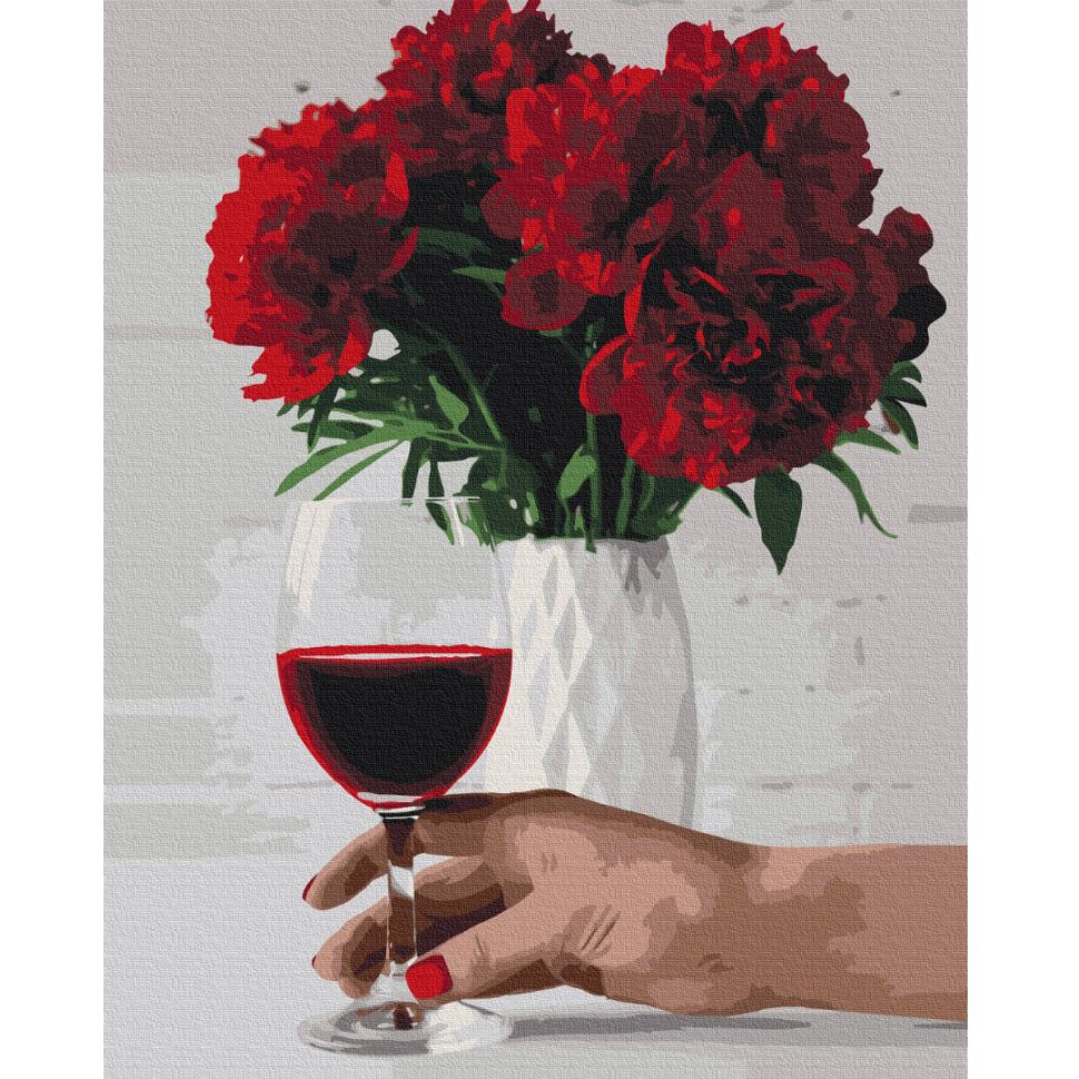 Картина за номерами Brushme Піонове вино BS52524 40x50 см - фото 1