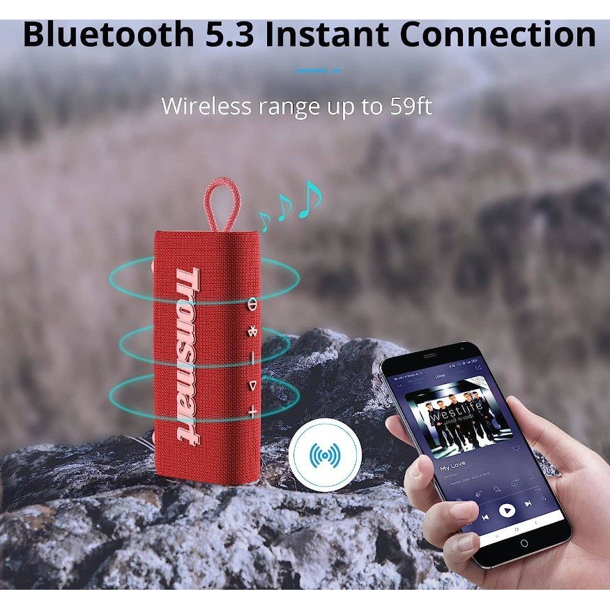 Портативна колонка Tronsmart Trip Bluetooth 10W Red - фото 7