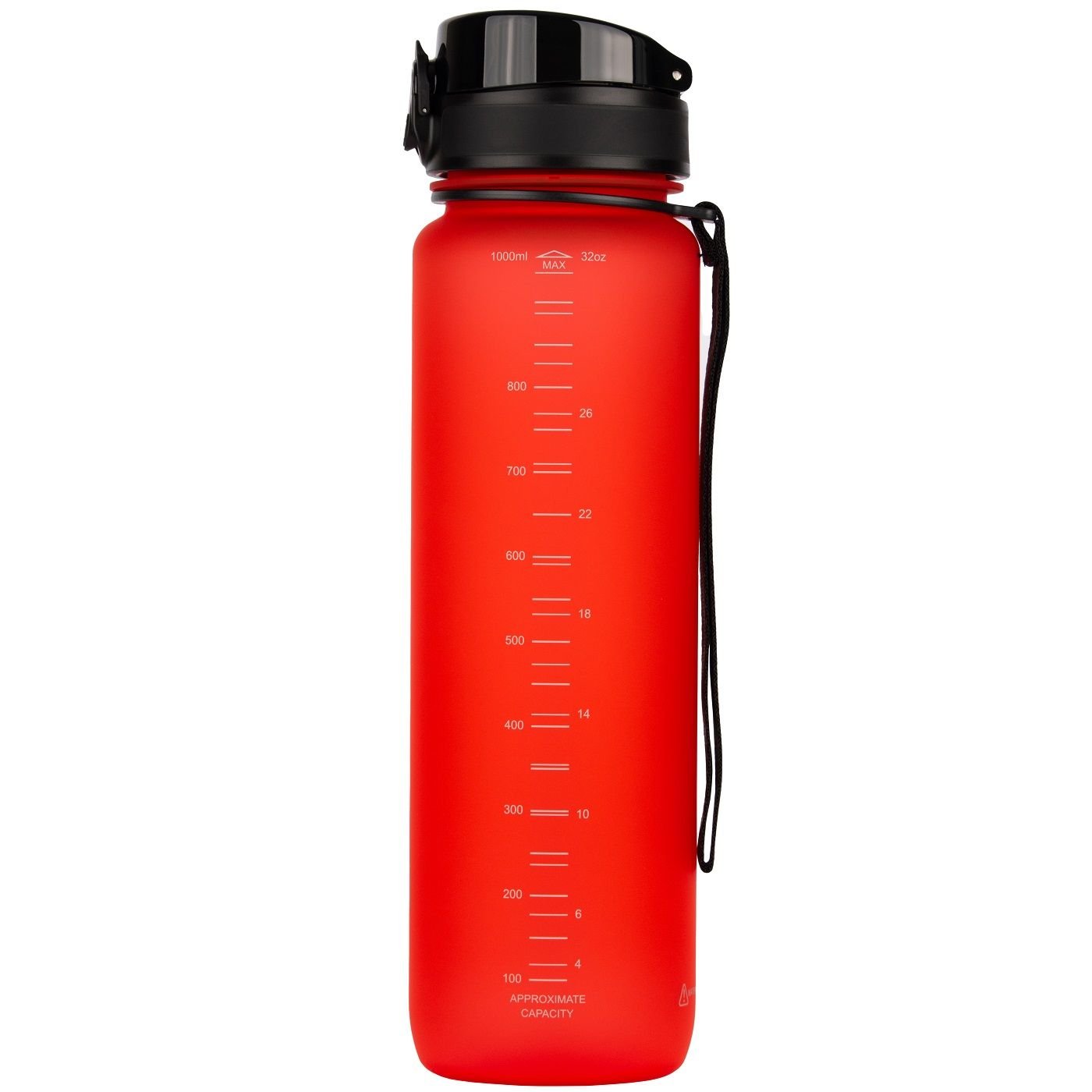 Бутылка для воды UZspace Colorful Frosted, 1 л, жарко-красный (3038) - фото 2