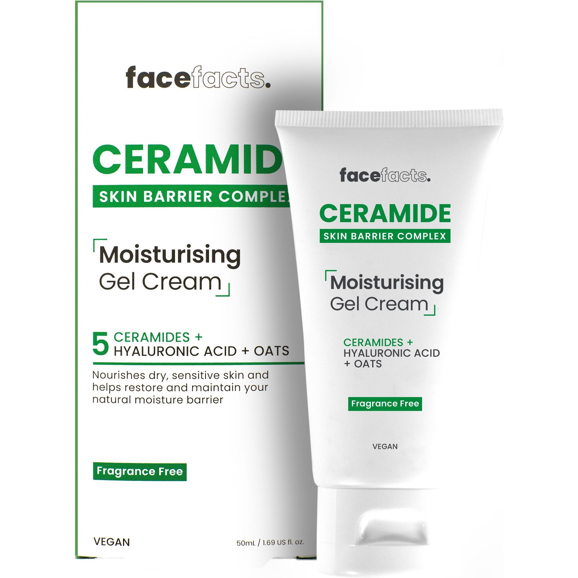 Зволожуючий гель-крем з керамідами Face Facts Ceramide Skin Barrier Complex Moisturising Gel Cream 50 мл - фото 1