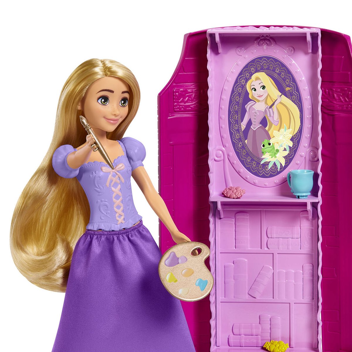 Игровой набор с куклой Disney Princess Рапунцель Высокая башня, 27 см (HLW30) - фото 3
