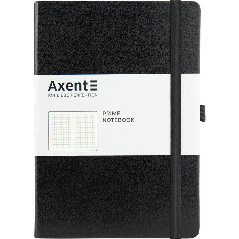 Книга записна Axent Partner Prime A5 в клітинку 96 аркушів чорна (8305-01-A) - фото 1