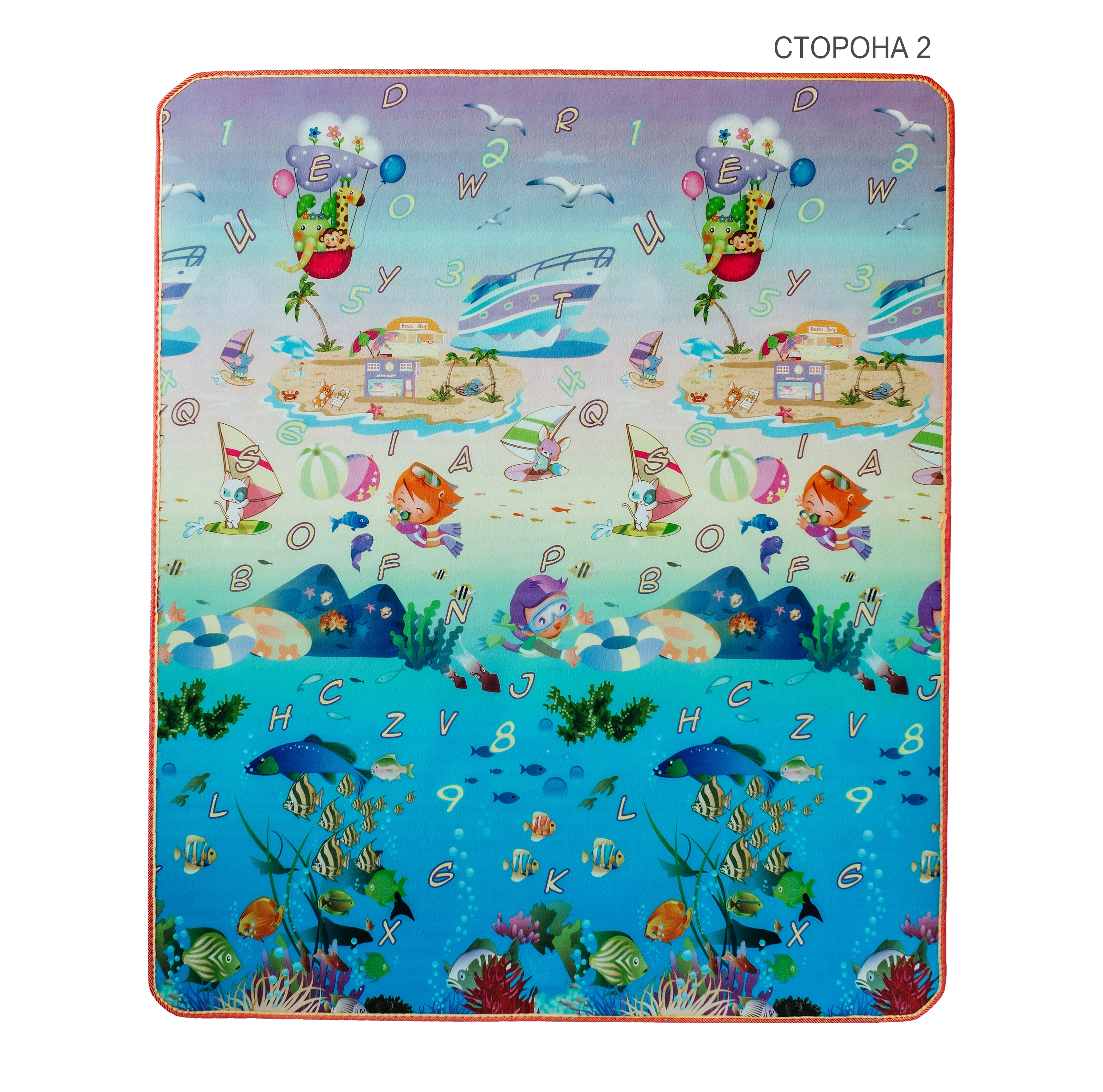 Дитячий двосторонній килимок Limpopo Зоополіс і Підводний світ, 150х180 см (LP015-150) - фото 2