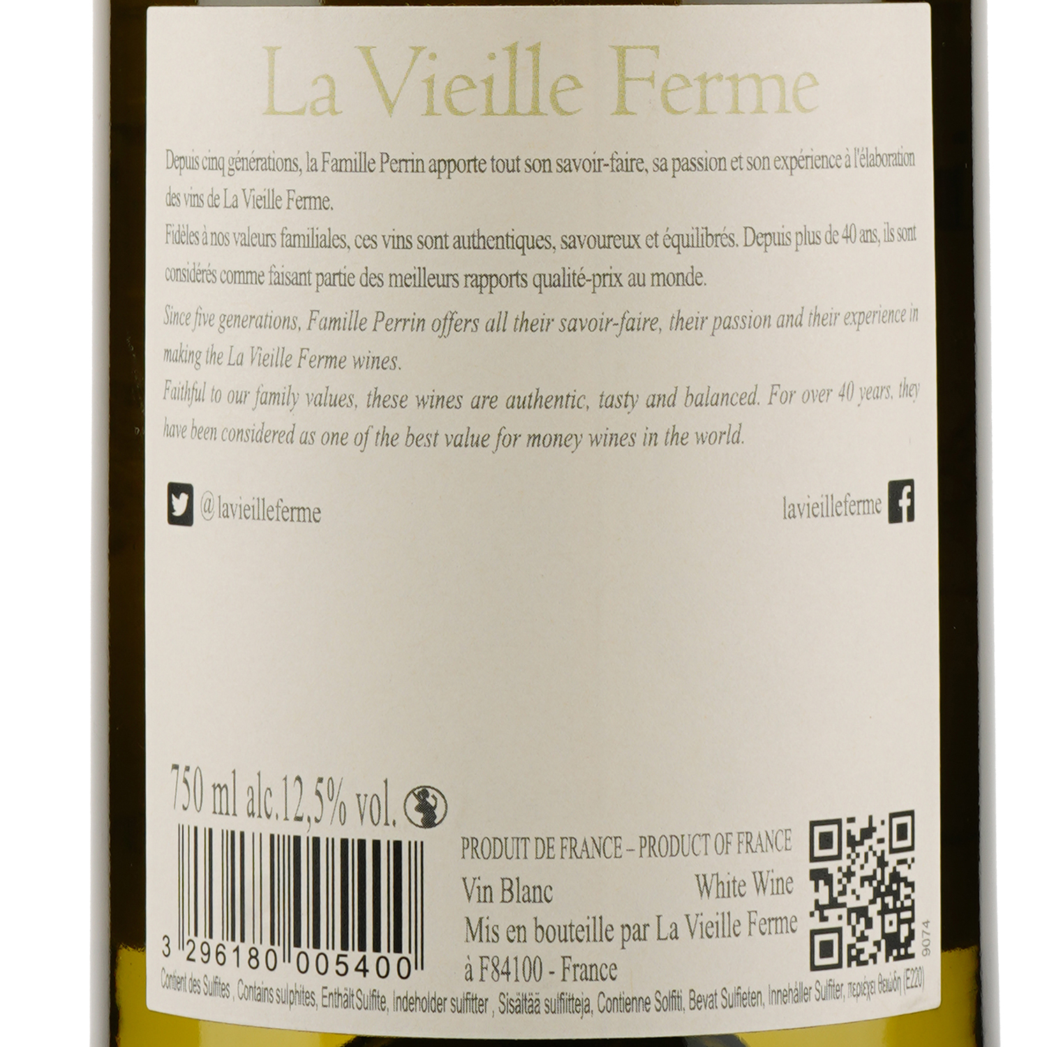 Вино La Vieille Ferme Perrin et Fils, біле, сухе, 12,5%, 0,75 л - фото 3