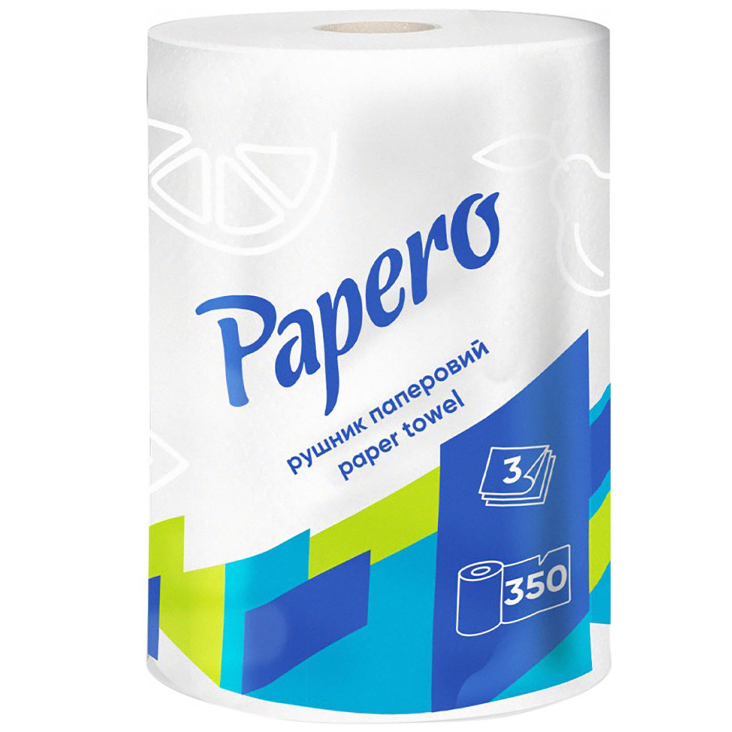 Полотенца бумажные Papero Джамбо 3 шаровые 350 листов 43.75 м - фото 1