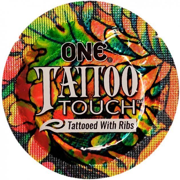 Презервативы One Tattoo Touch с текстурным рисунком 3 шт. (ROZ6400230328) - фото 3