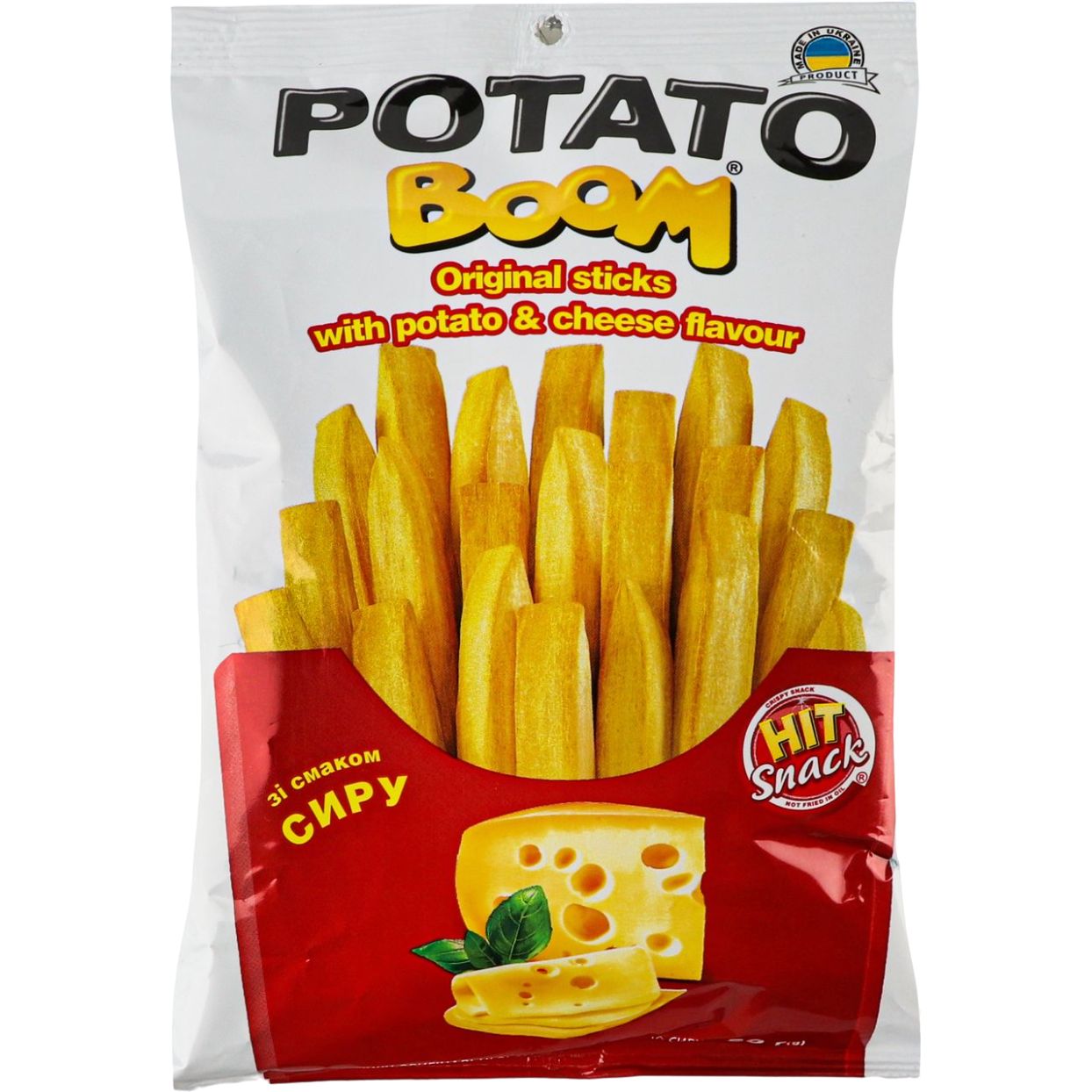 Палички Potato Boom Hit snack зі смаком картоплі з сиром 50 г - фото 1