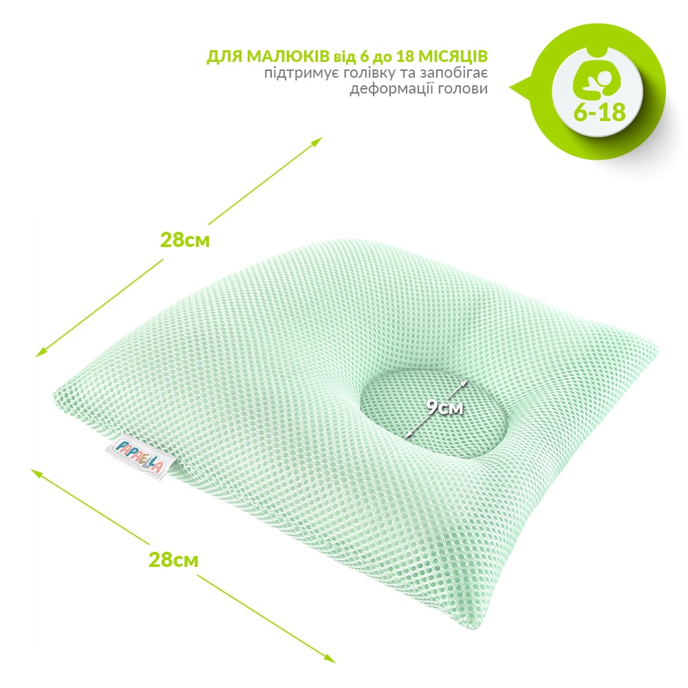 Подушка для немовлят Papaella Ортопедична Maxi, діаметр 9 см, м'ятний (8-32583) - фото 3