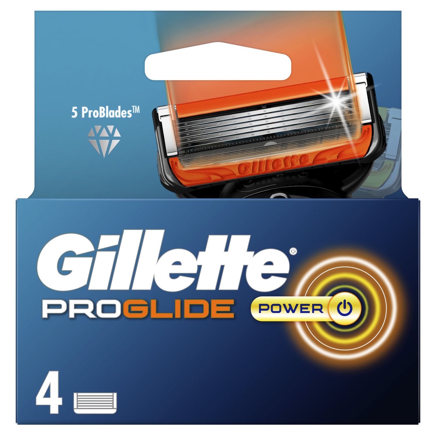 Сменные картриджи для бритья Gillette Fusion ProGlide Power 4 шт. - фото 2