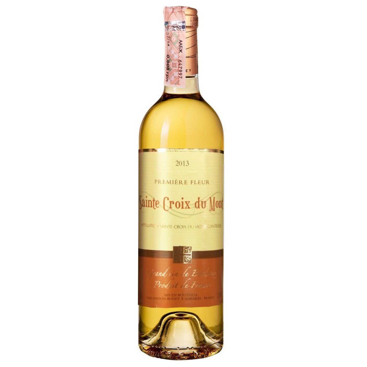 Вино Maison Bouey Premiere Fleur Sainte Croix du Mont, біле, напівсолодке, 13%, 0,75 л (8000015345240) - фото 1