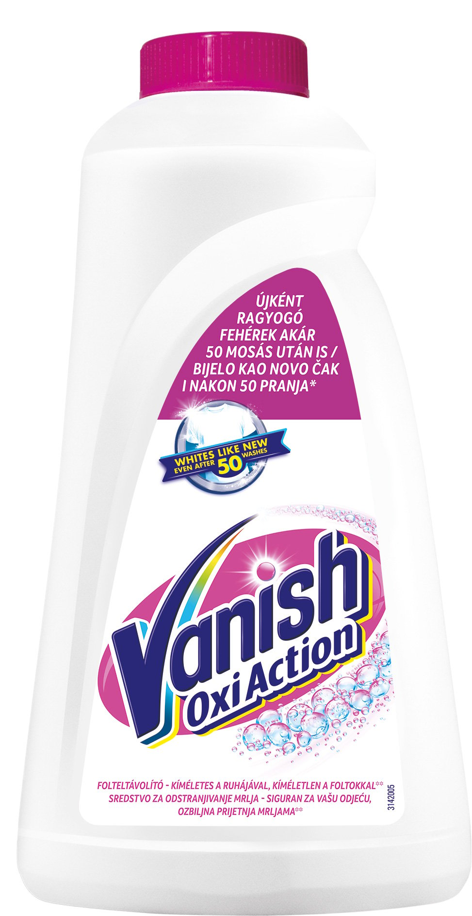 Рідкий засіб для виведення плям Vanish Oxi Action white Кришталева білизна, 1 л - фото 1