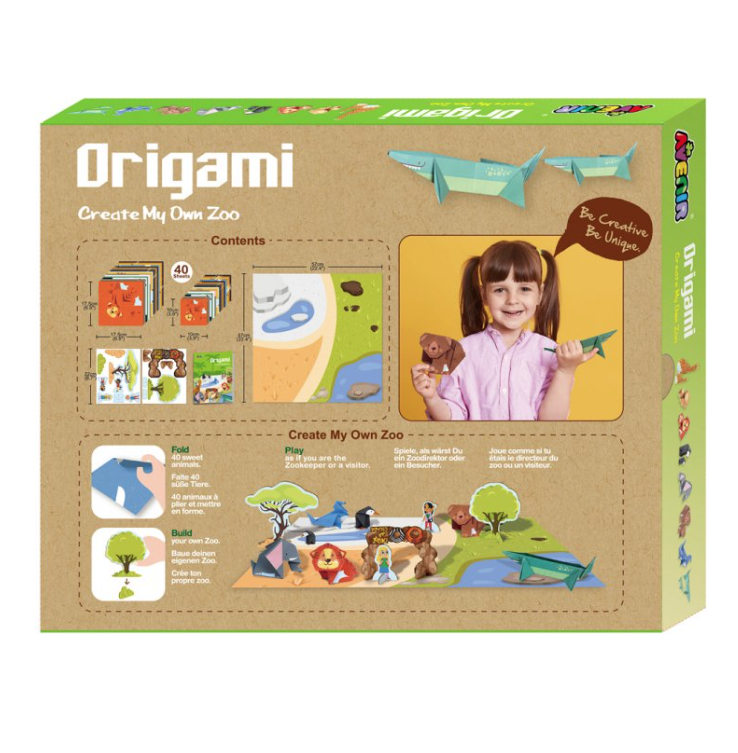 Набор для творчества Avenir Оригами Зоопарк с животными, 40 листов (CH211785) - фото 2