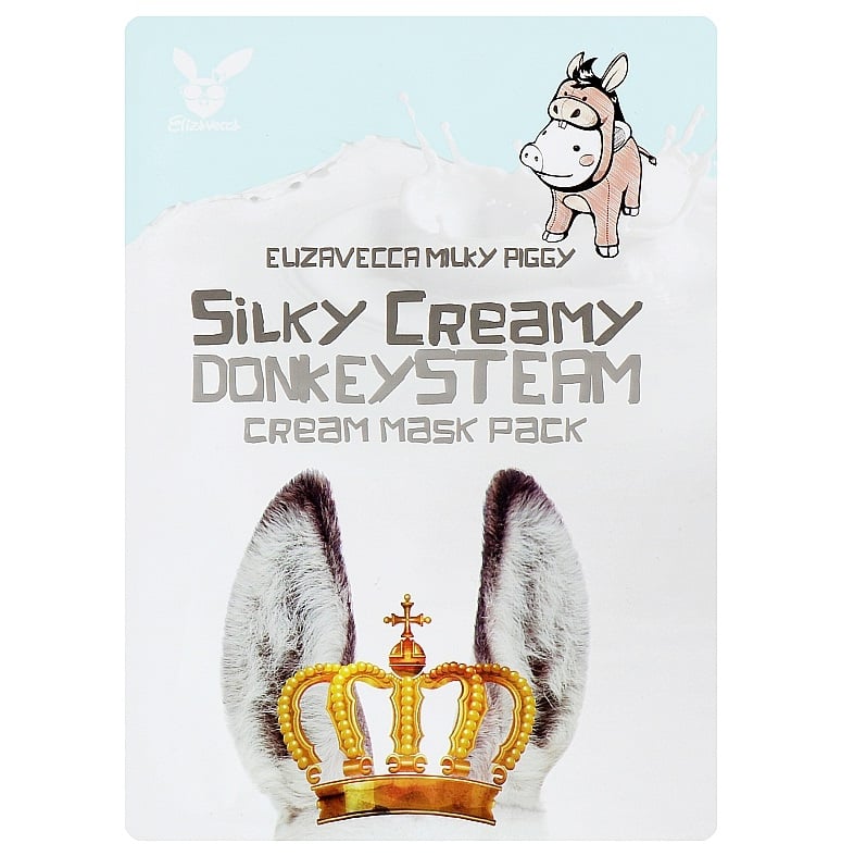 Тканевая маска для лица Elizavecca Silky Creamy donkey Steam Cream Ослиное молоко, 1 шт. - фото 1
