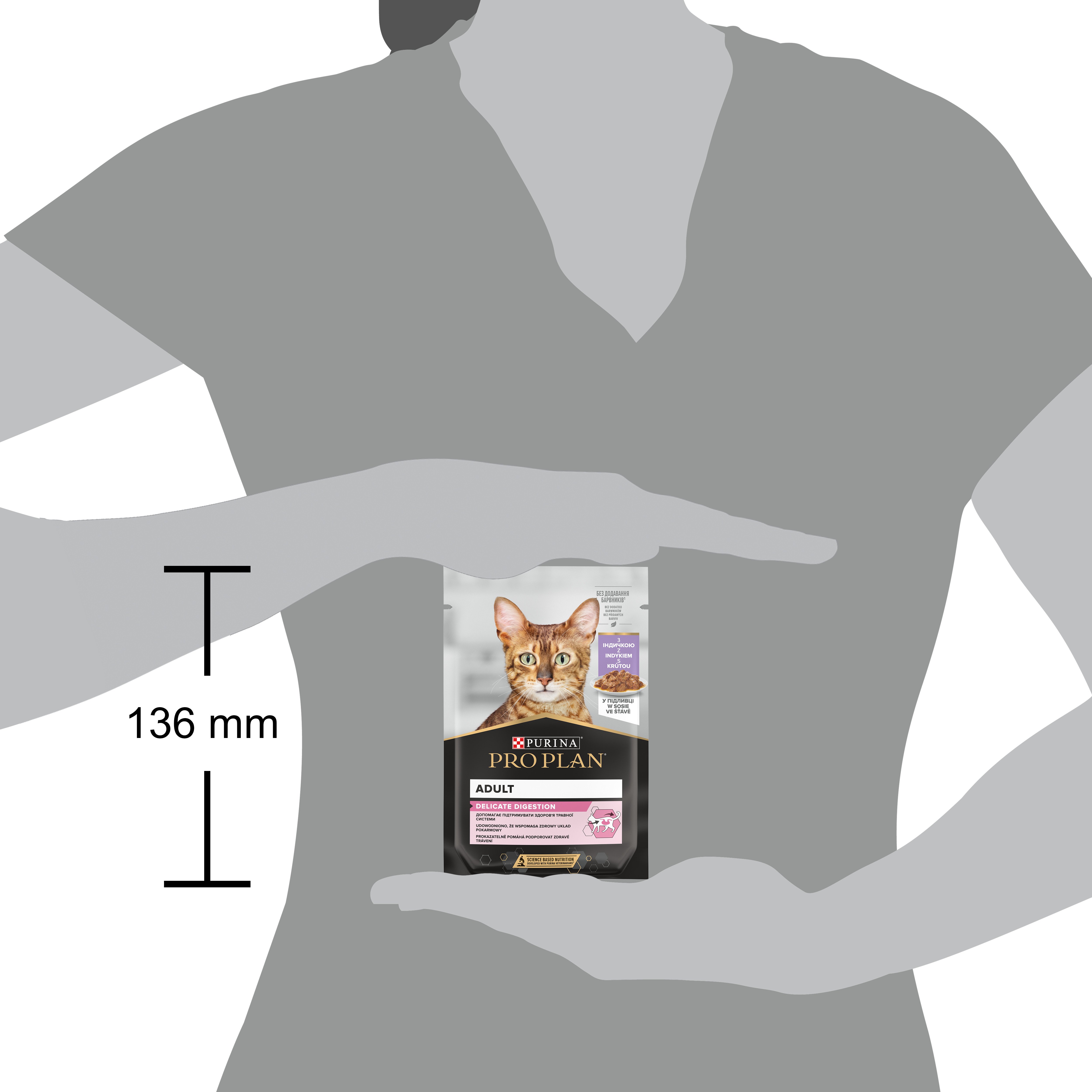 Вологий корм Purina Pro Plan Delicate Digestion для дорослих котів з чутливим травленням шматочки індички у підливці 85 г (12457641) - фото 4