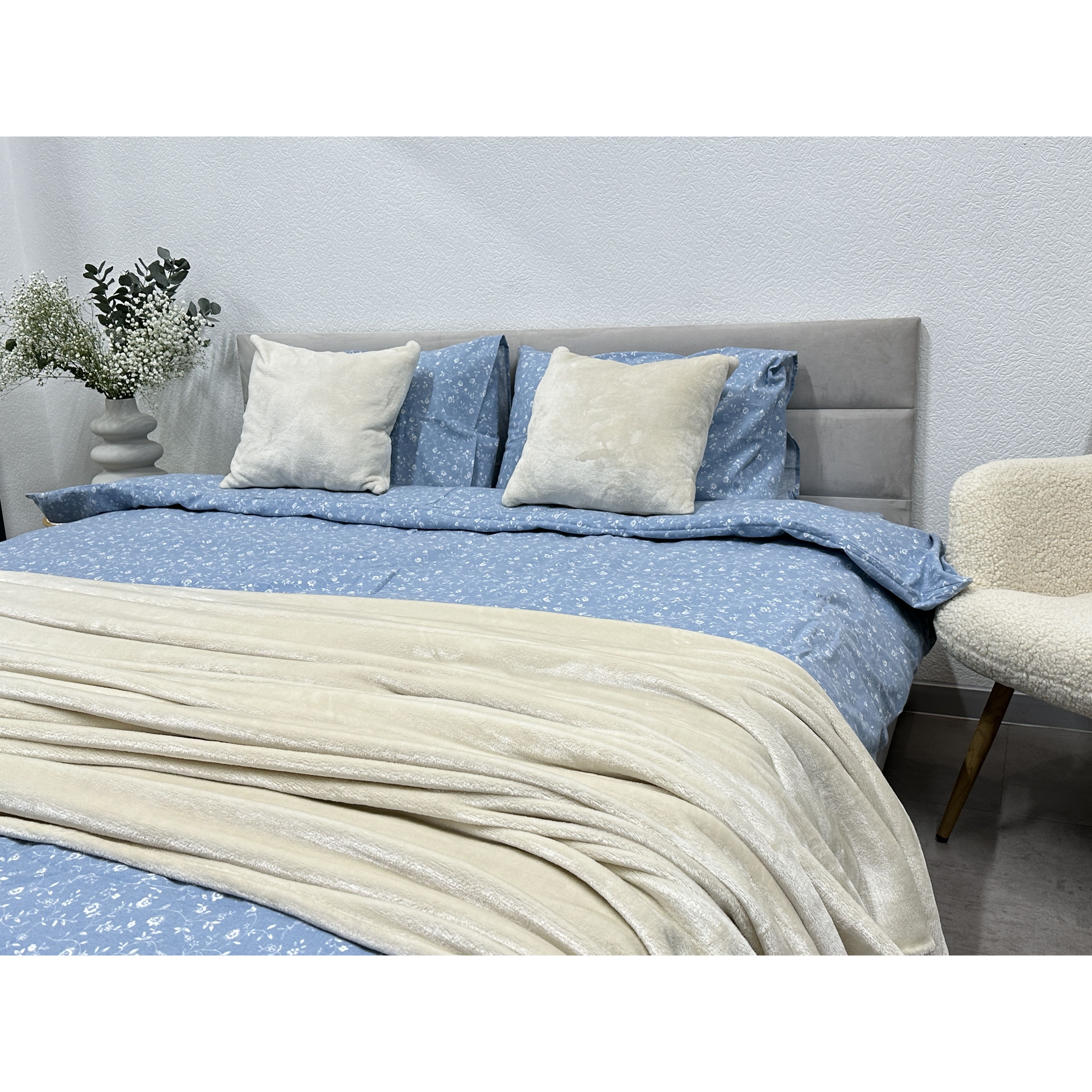 Комплект постельного белья Ecotton двуспальный 250958 Цветок на голубом (24276) - фото 4