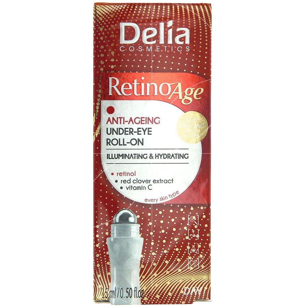 Гель-ліфтинг для шкіри навколо очей Delia Cosmetics Roll-On Under Eye Рол-он Plant Essence Retinoage 15 мл - фото 1