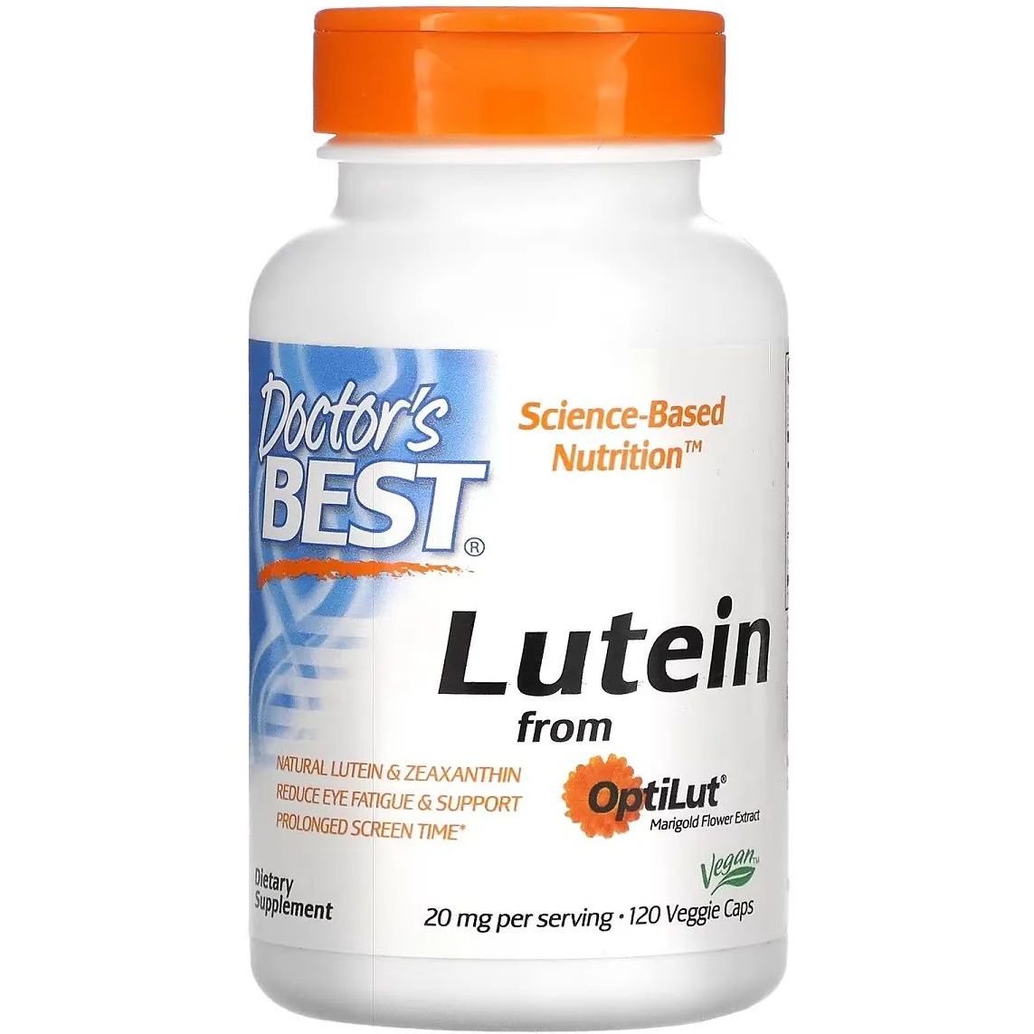 Лютеин Doctor's Best Lutein with OptiLut 10 мг 120 гелевых капсул - фото 1