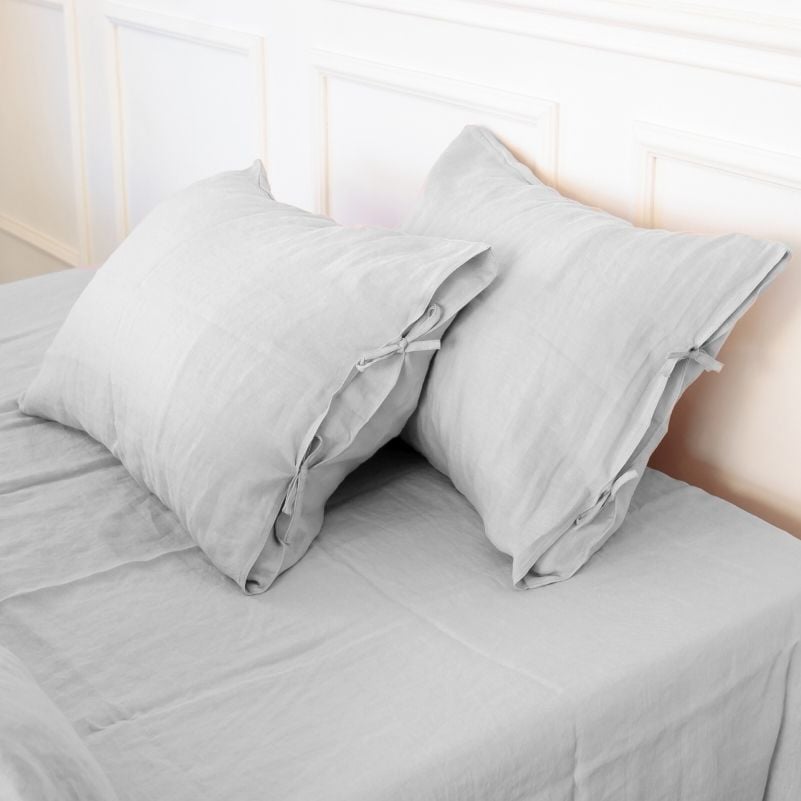 Комплект постельного белья MirSon Natural Linen Beatrice лен семейный светло-серый (2200008247805) - фото 7