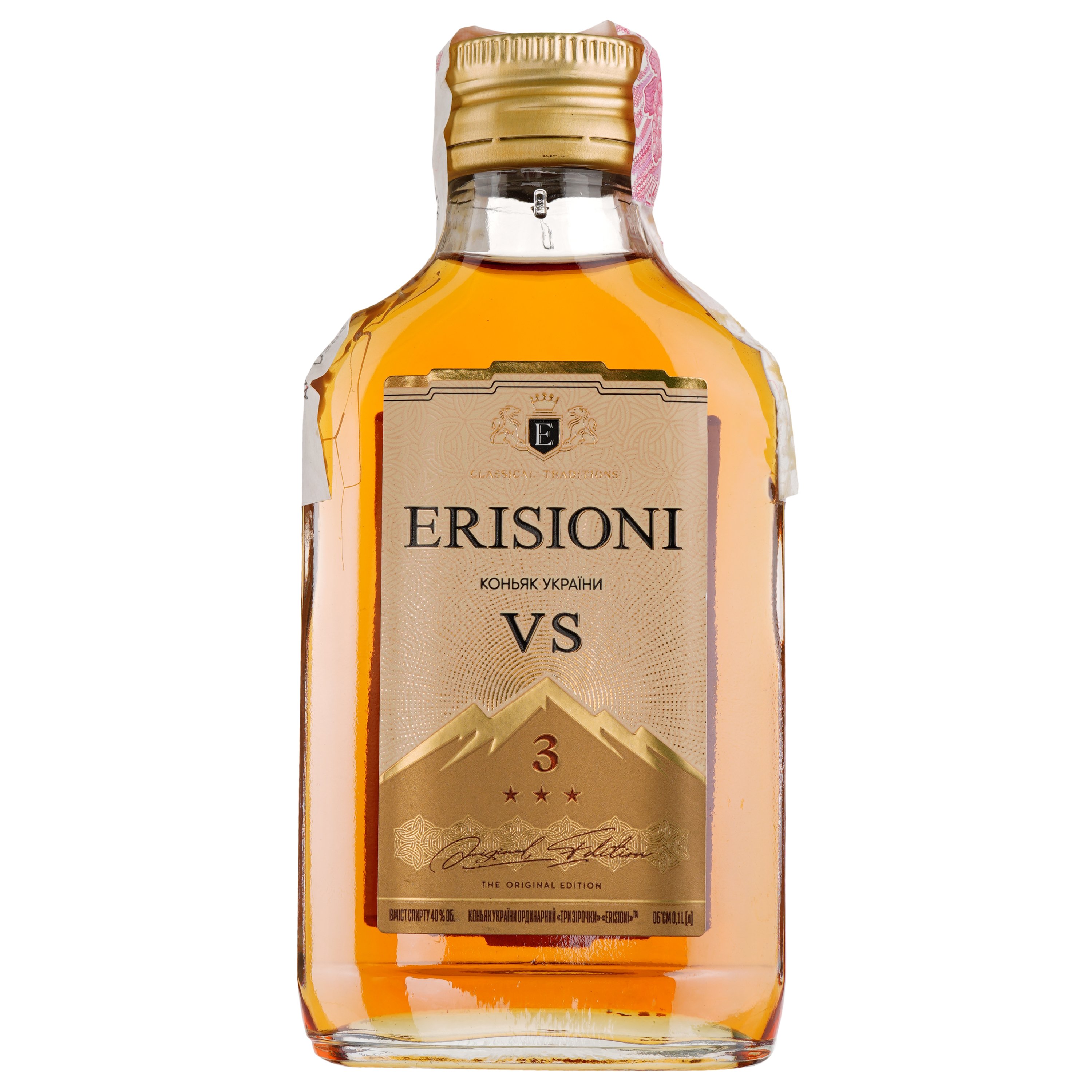 Коньяк Erisioni VS, 3 звезды, 40%, 0,1 л - фото 1