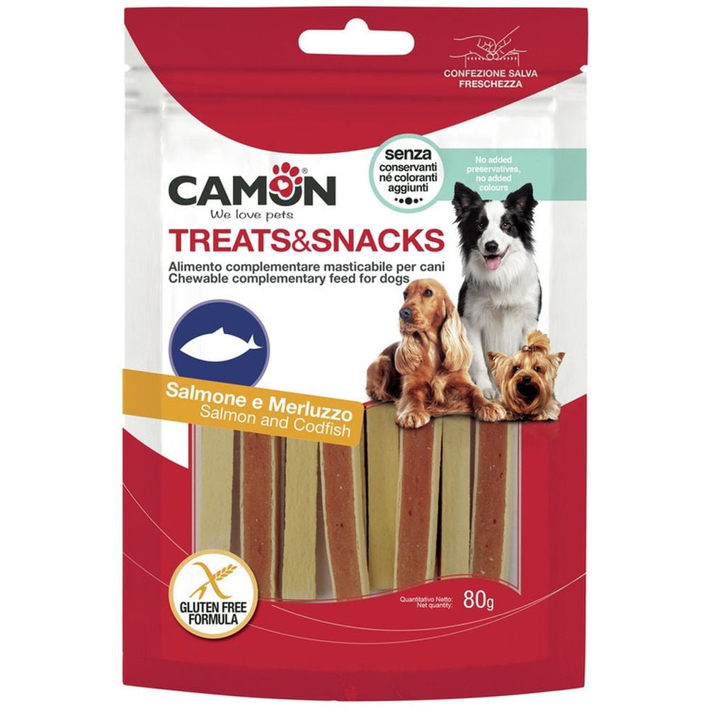 Ласощі для собак Camon Treats & Snacks Сендвіч з лососем та тріскою, 80 г - фото 1
