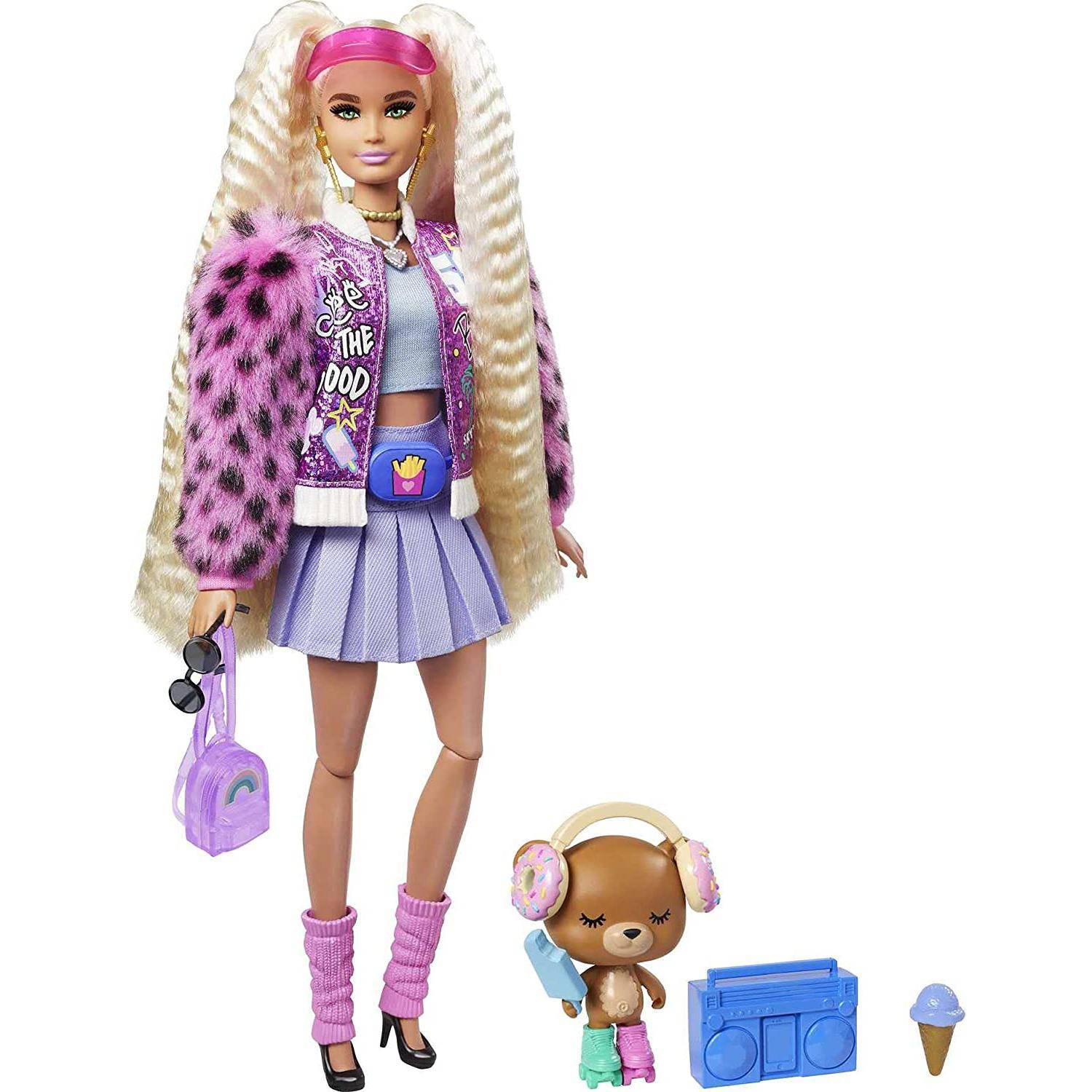 Кукла Barbie Екстра с двумя белыми хвостиками (GYJ77) - фото 1