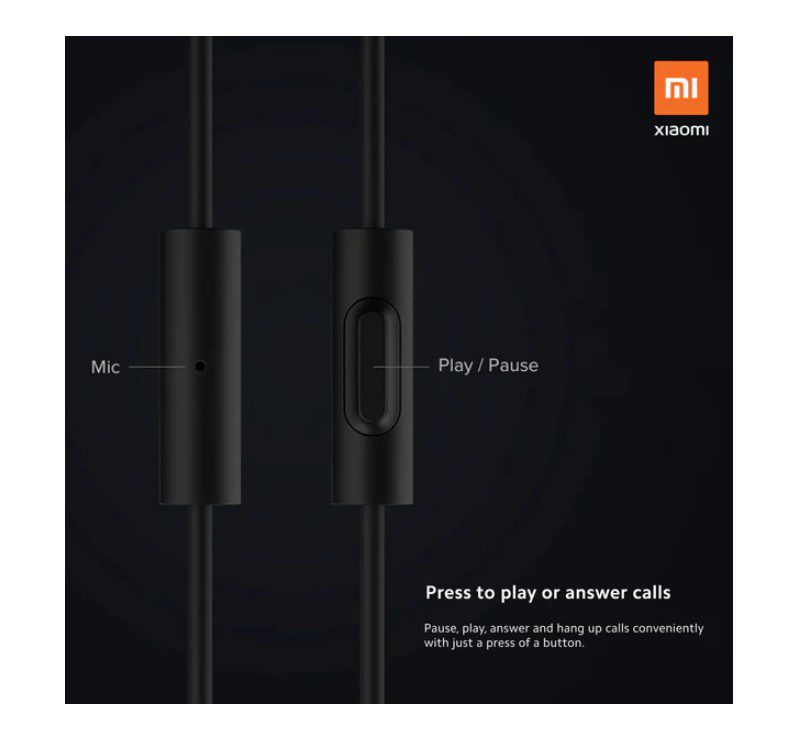 Навушники Xiaomi Mi-Earphones Basic Black з мікрофоном - фото 5